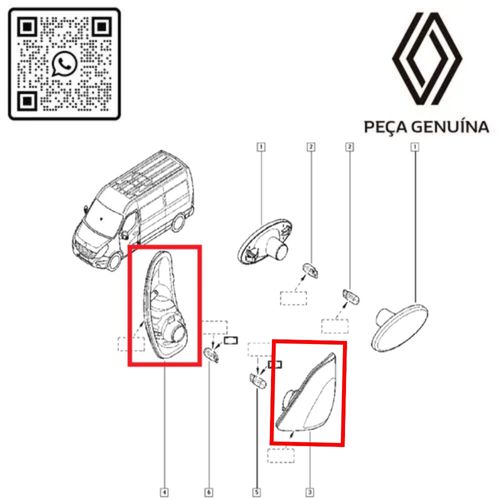 RN 52475R-K 261652475R PISCA DO RETROV. ESQ_DIR MAST  2.3 16V 13... ORIG LANTERNA -3-